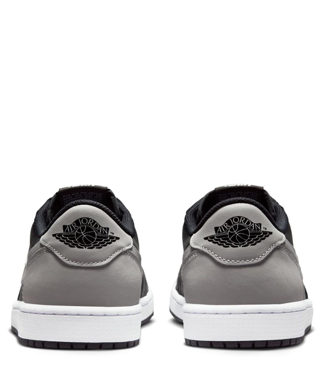 JORDAN Черные кожаные низкие кроссовки / кеды, фото 3