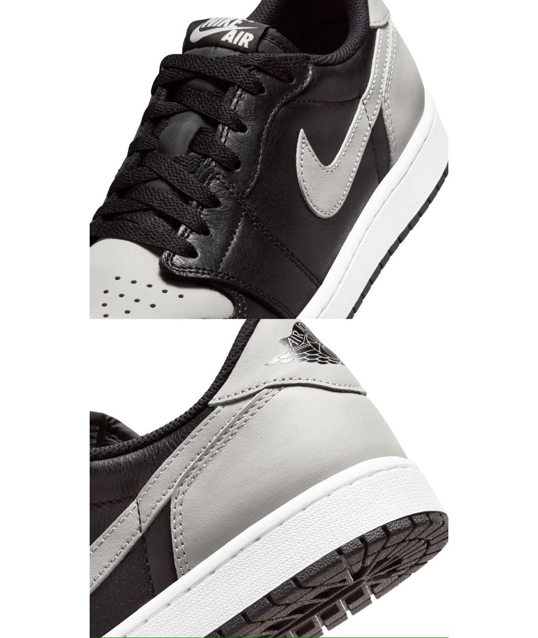 JORDAN Черные кожаные низкие кроссовки / кеды, фото 7