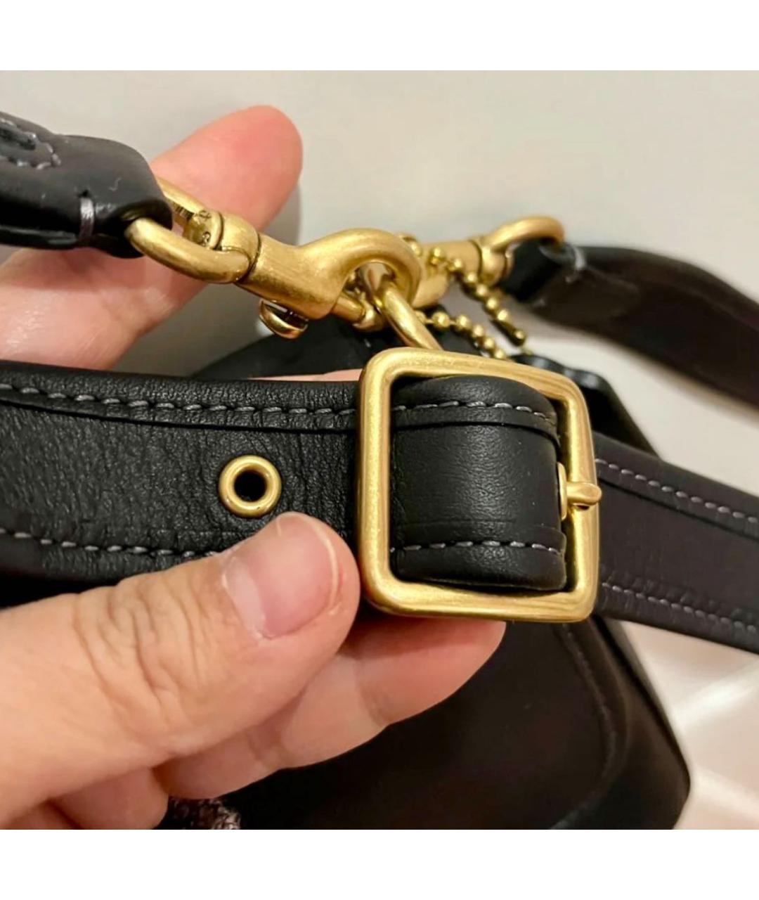 COACH Черная кожаная сумка через плечо, фото 8