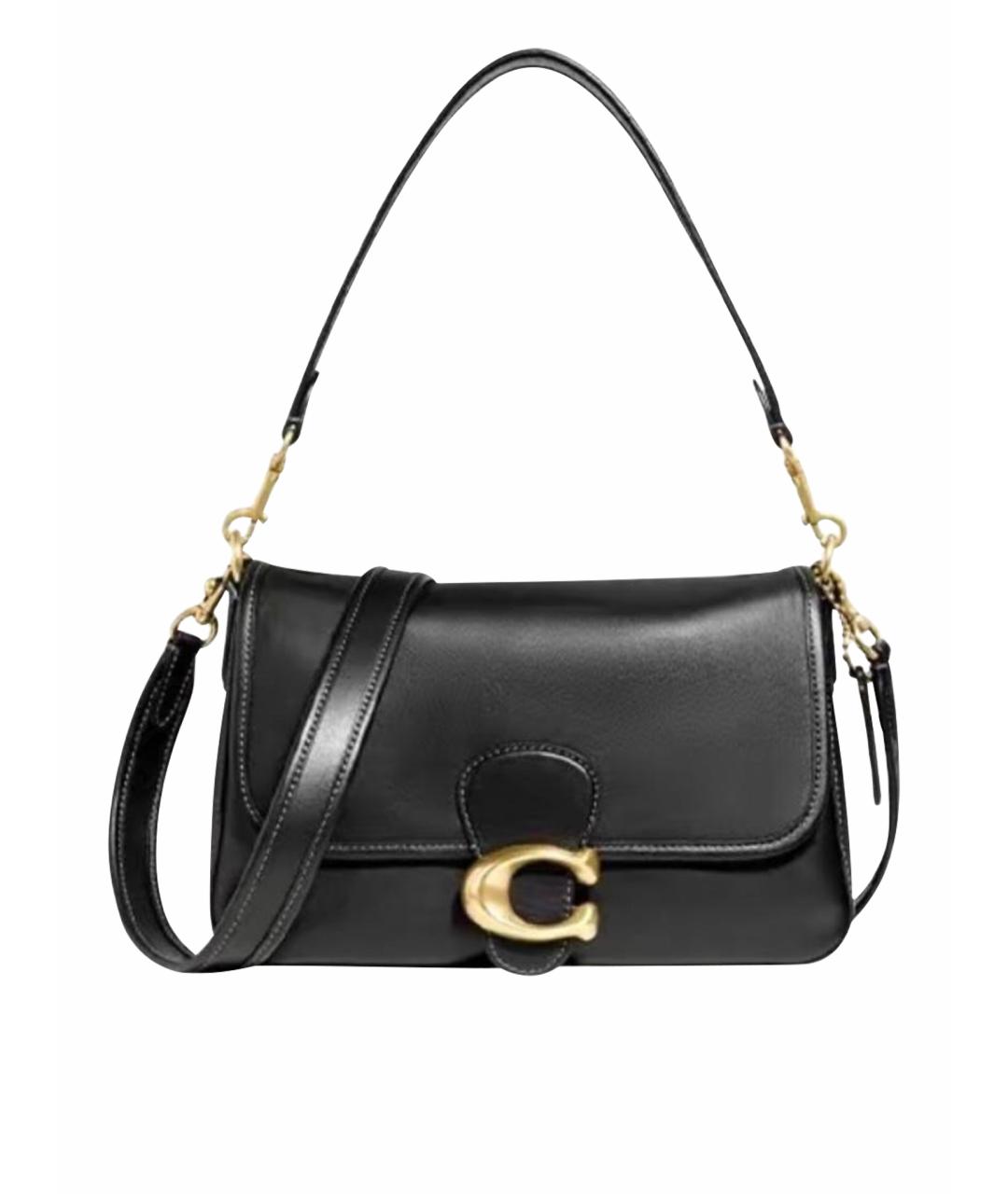COACH Черная кожаная сумка через плечо, фото 1