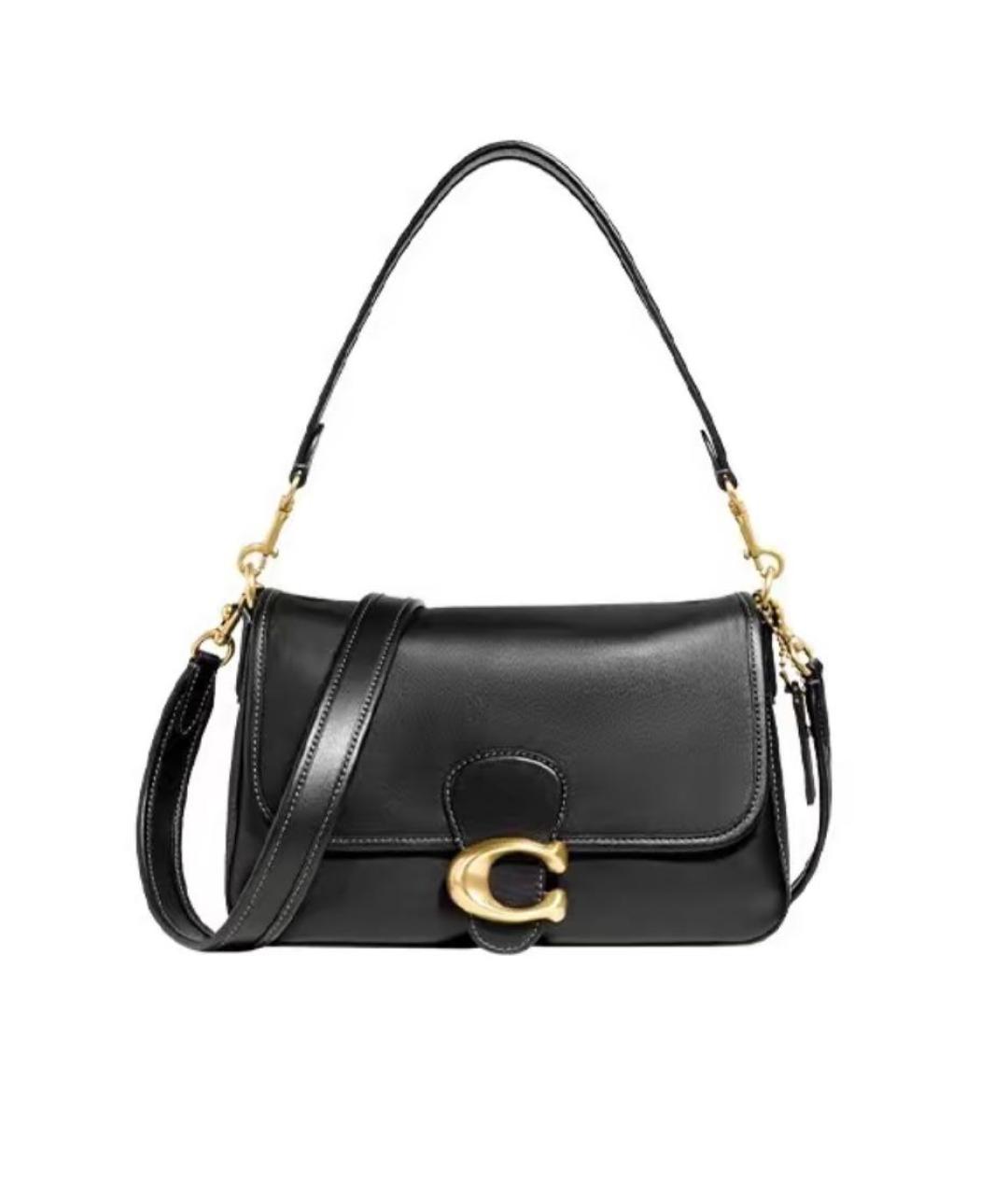 COACH Черная кожаная сумка через плечо, фото 9