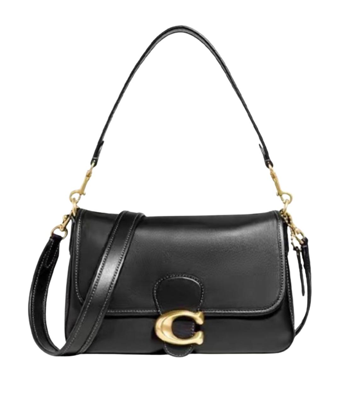 COACH Черная кожаная сумка через плечо, фото 10
