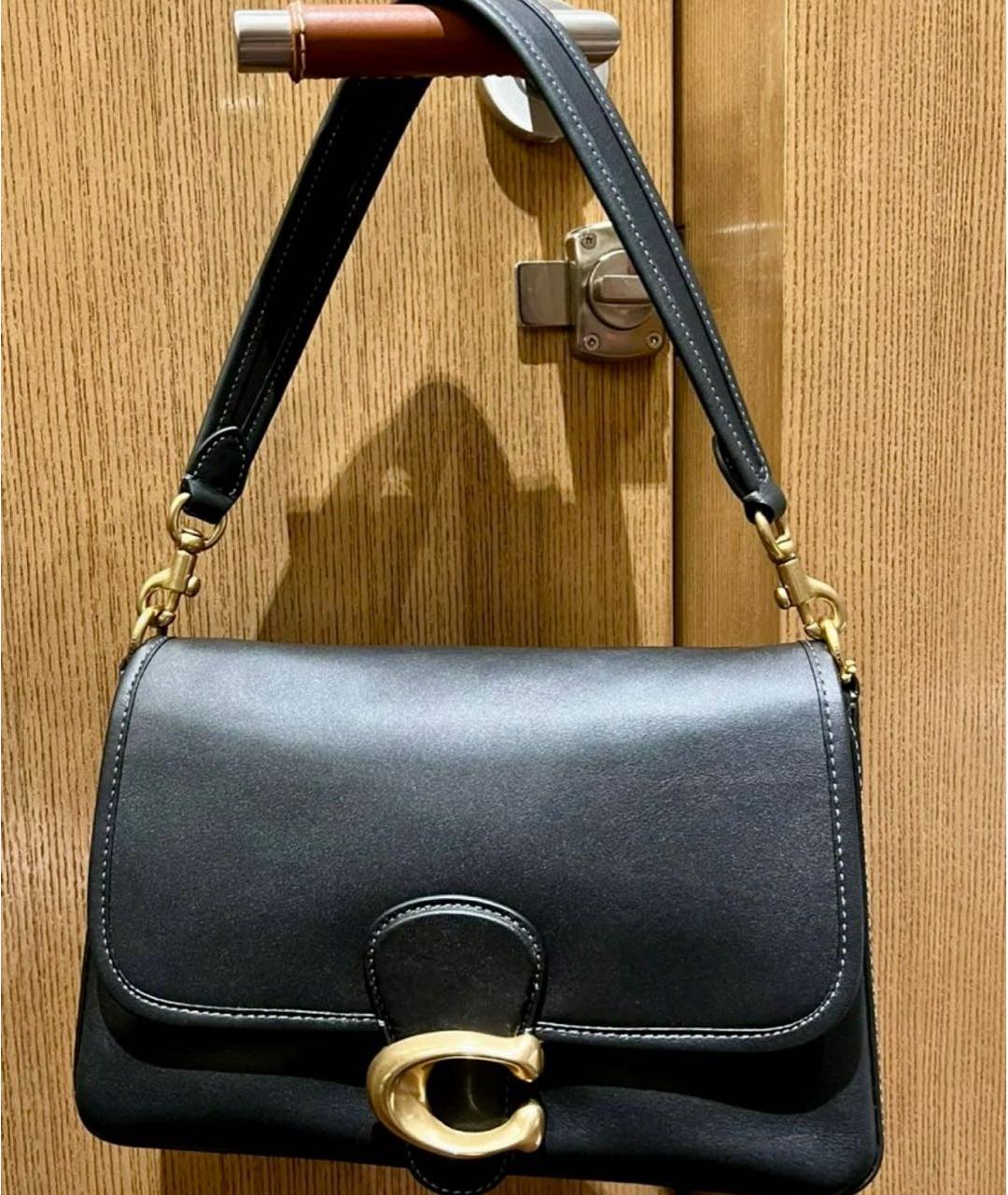 COACH Черная кожаная сумка через плечо, фото 6