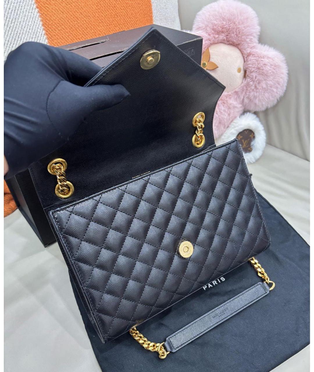 SAINT LAURENT Черная кожаная сумка через плечо, фото 7