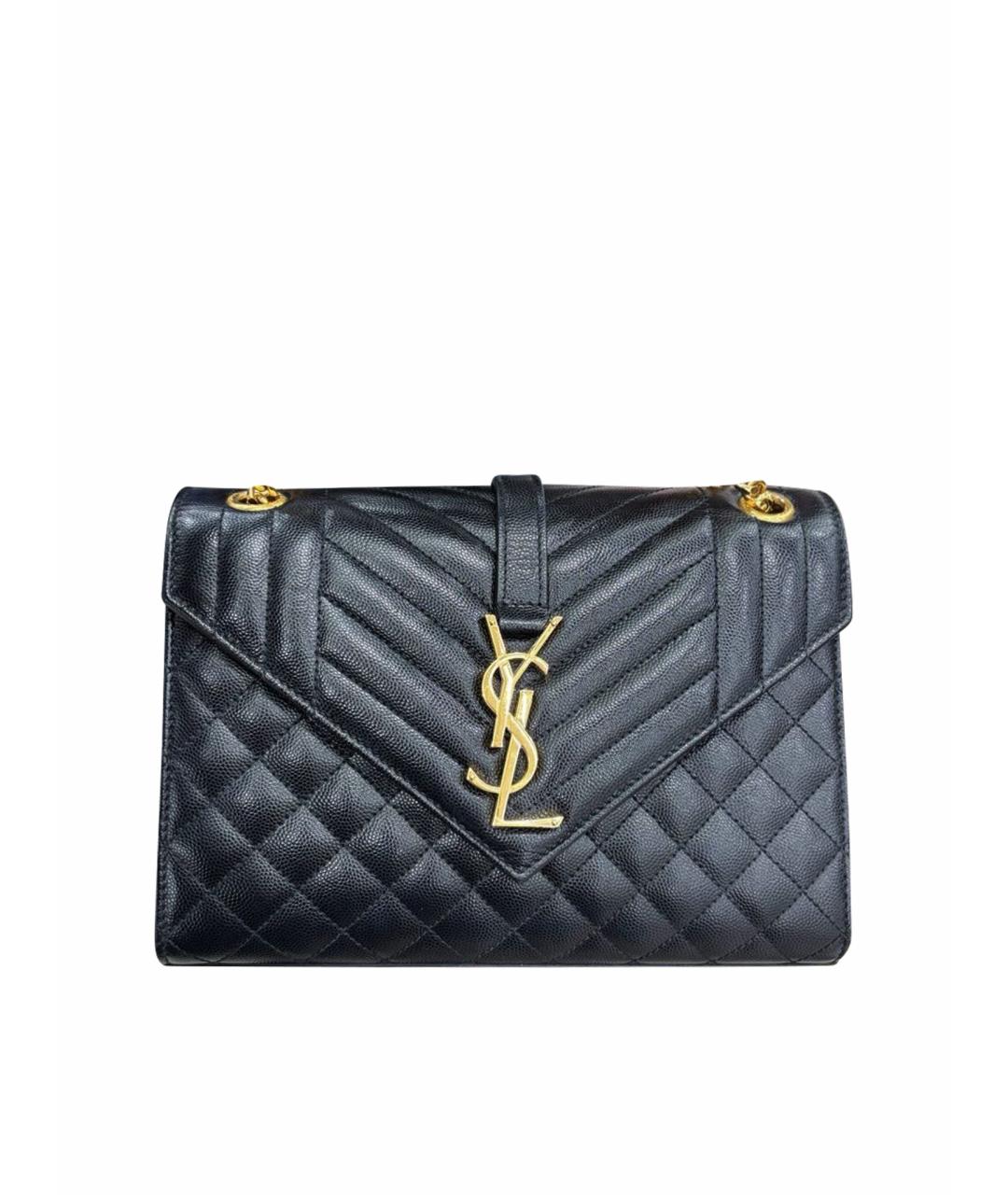 SAINT LAURENT Черная кожаная сумка через плечо, фото 1