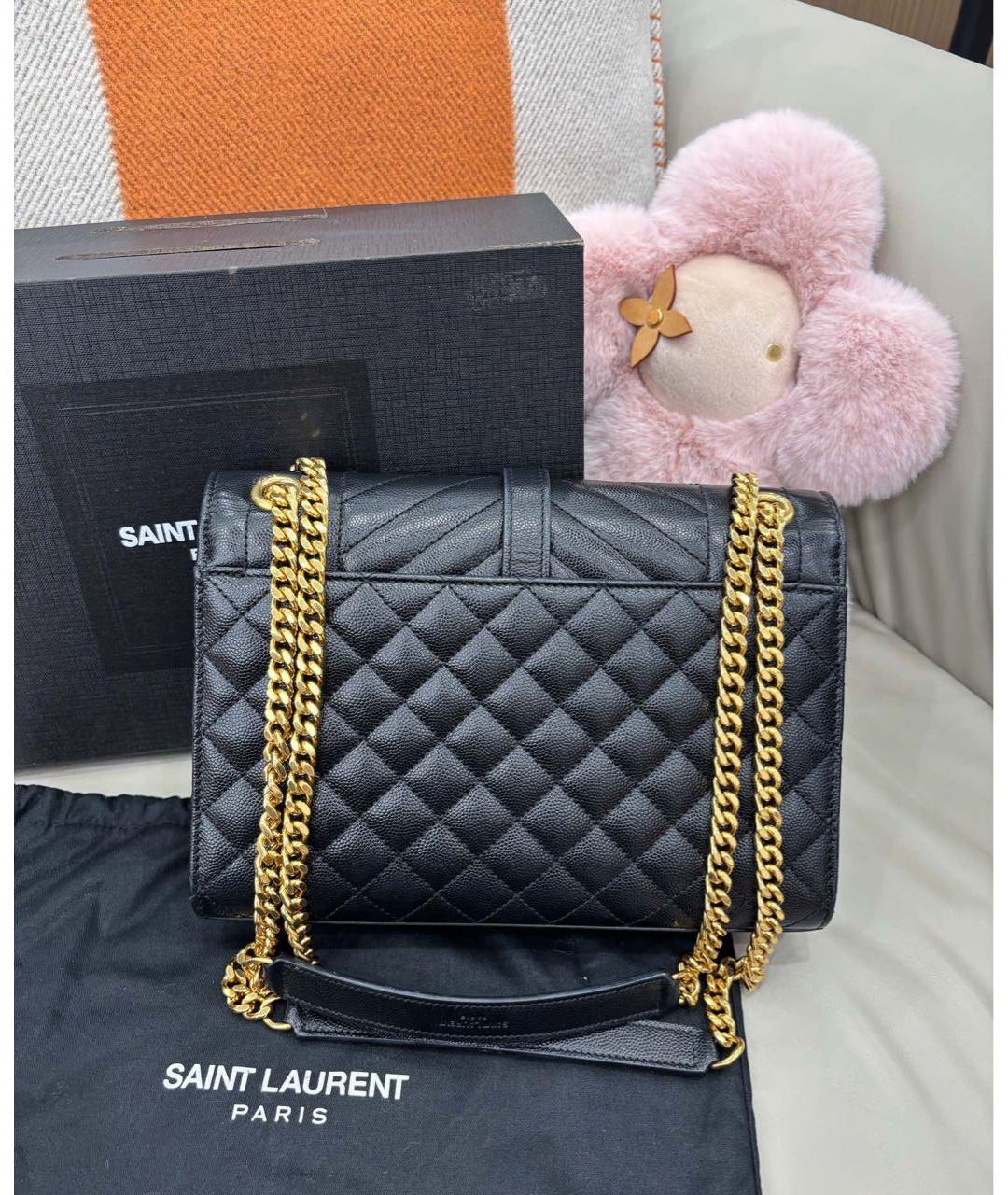 SAINT LAURENT Черная кожаная сумка через плечо, фото 4