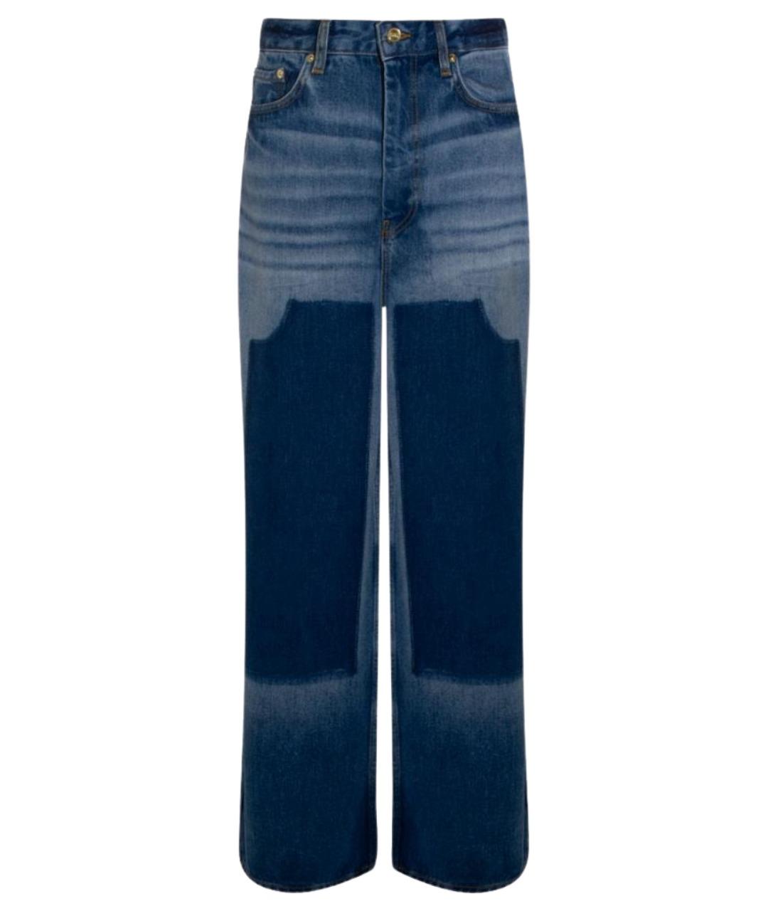 GANNI Синие хлопковые прямые джинсы, фото 1