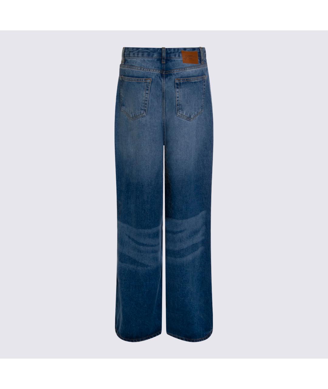 GANNI Синие хлопковые прямые джинсы, фото 2