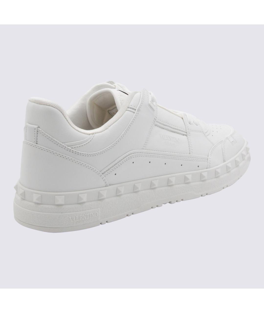 VALENTINO Белые кожаные низкие кроссовки / кеды, фото 2