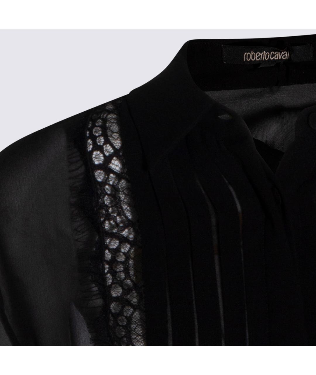 ROBERTO CAVALLI Черная шелковая рубашка, фото 3