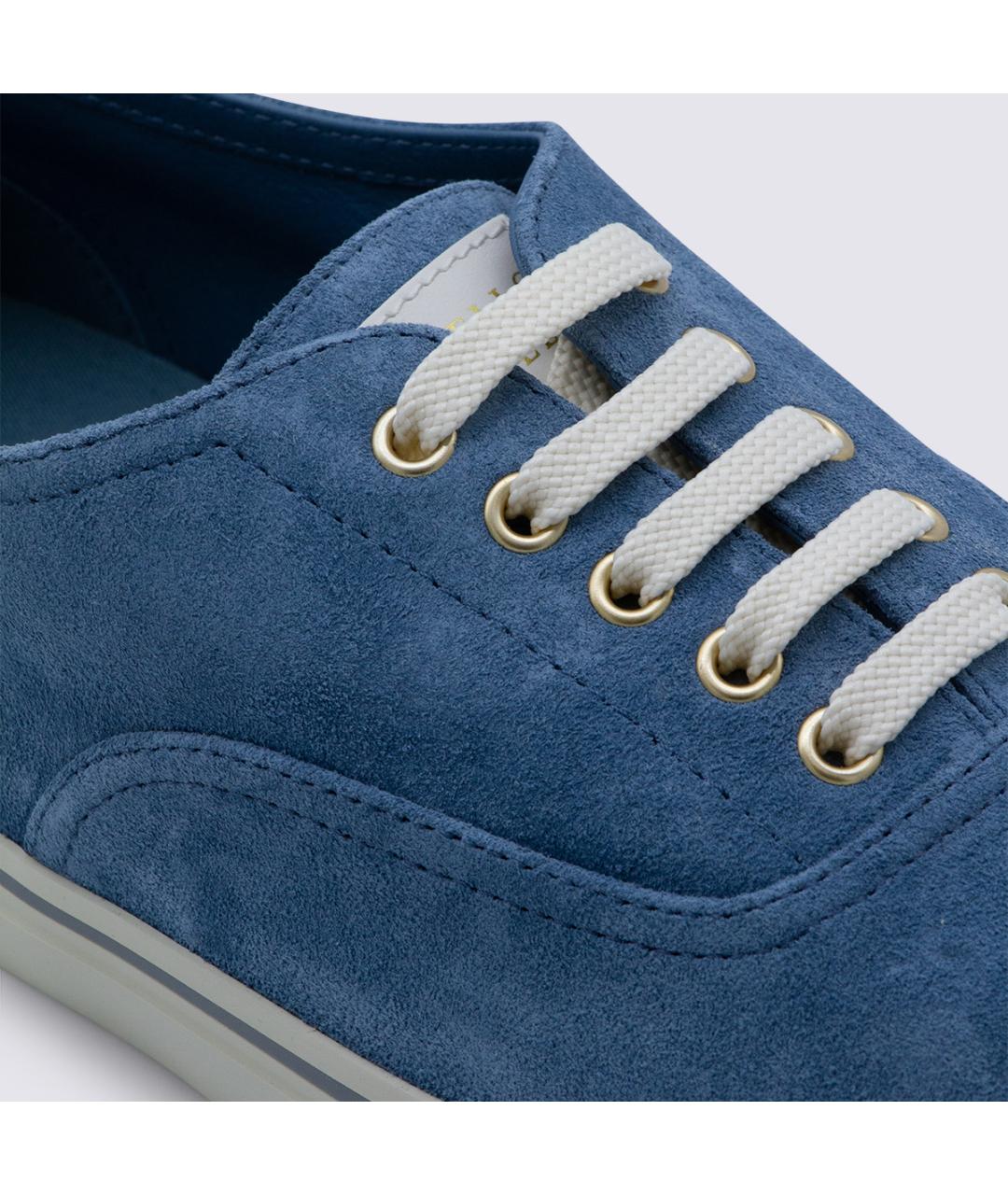 BRUNELLO CUCINELLI Синие замшевые низкие кроссовки / кеды, фото 4