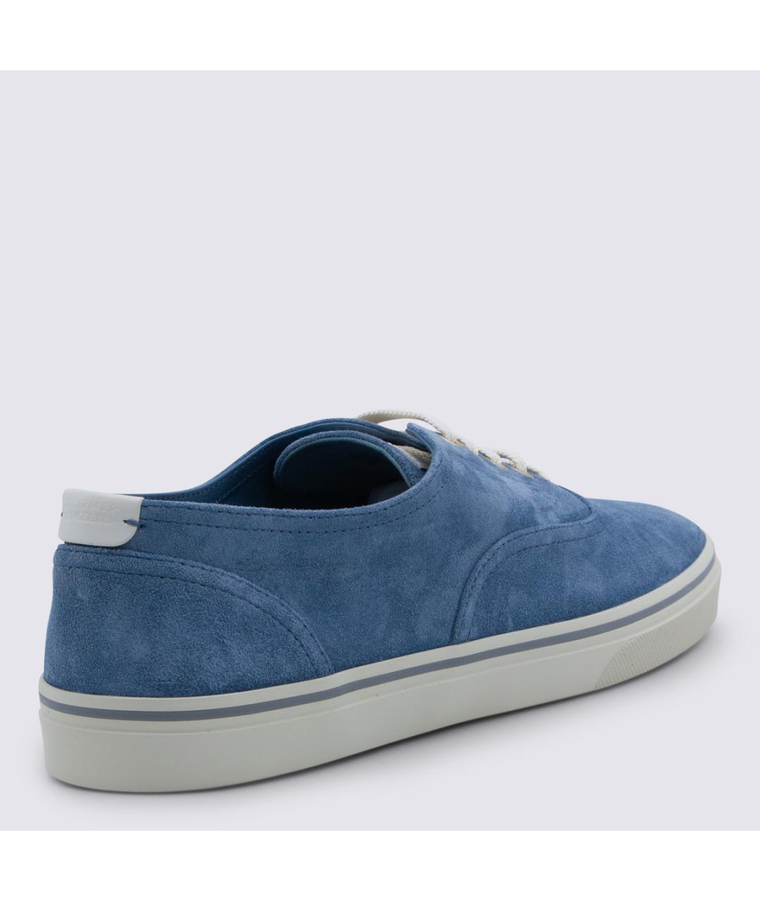 BRUNELLO CUCINELLI Синие замшевые низкие кроссовки / кеды, фото 3