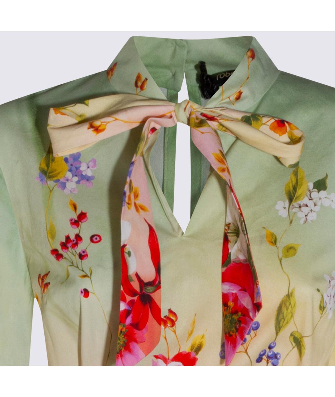 ROBERTO CAVALLI Мульти хлопковое платье, фото 4