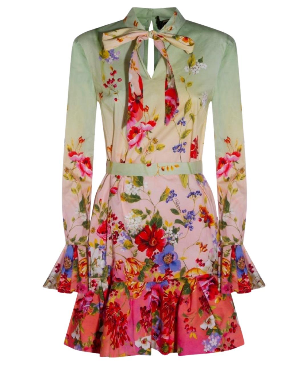 ROBERTO CAVALLI Мульти хлопковое платье, фото 1