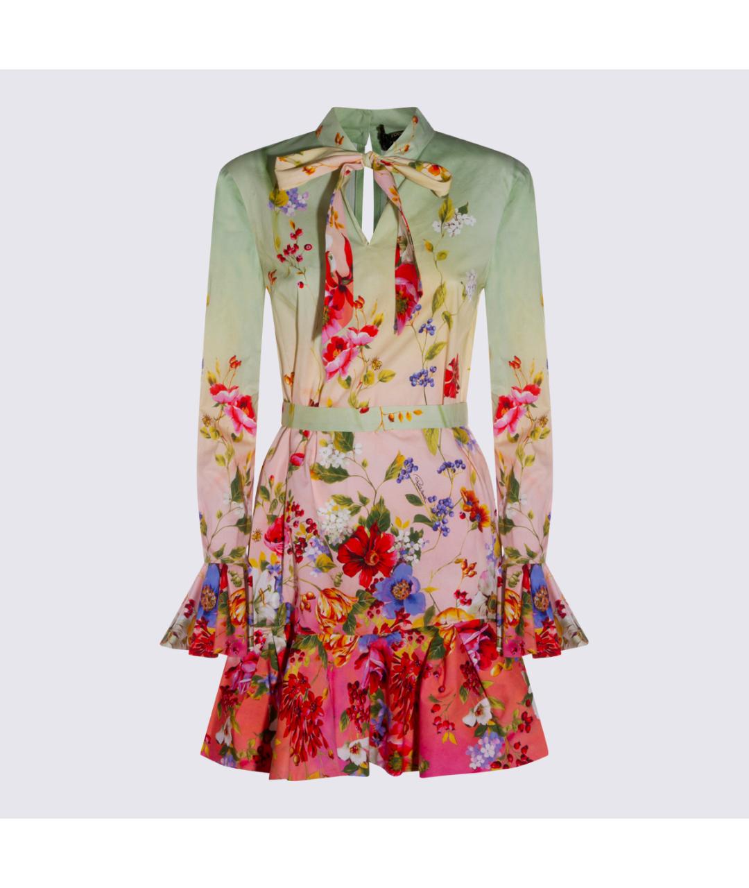 ROBERTO CAVALLI Мульти хлопковое платье, фото 5