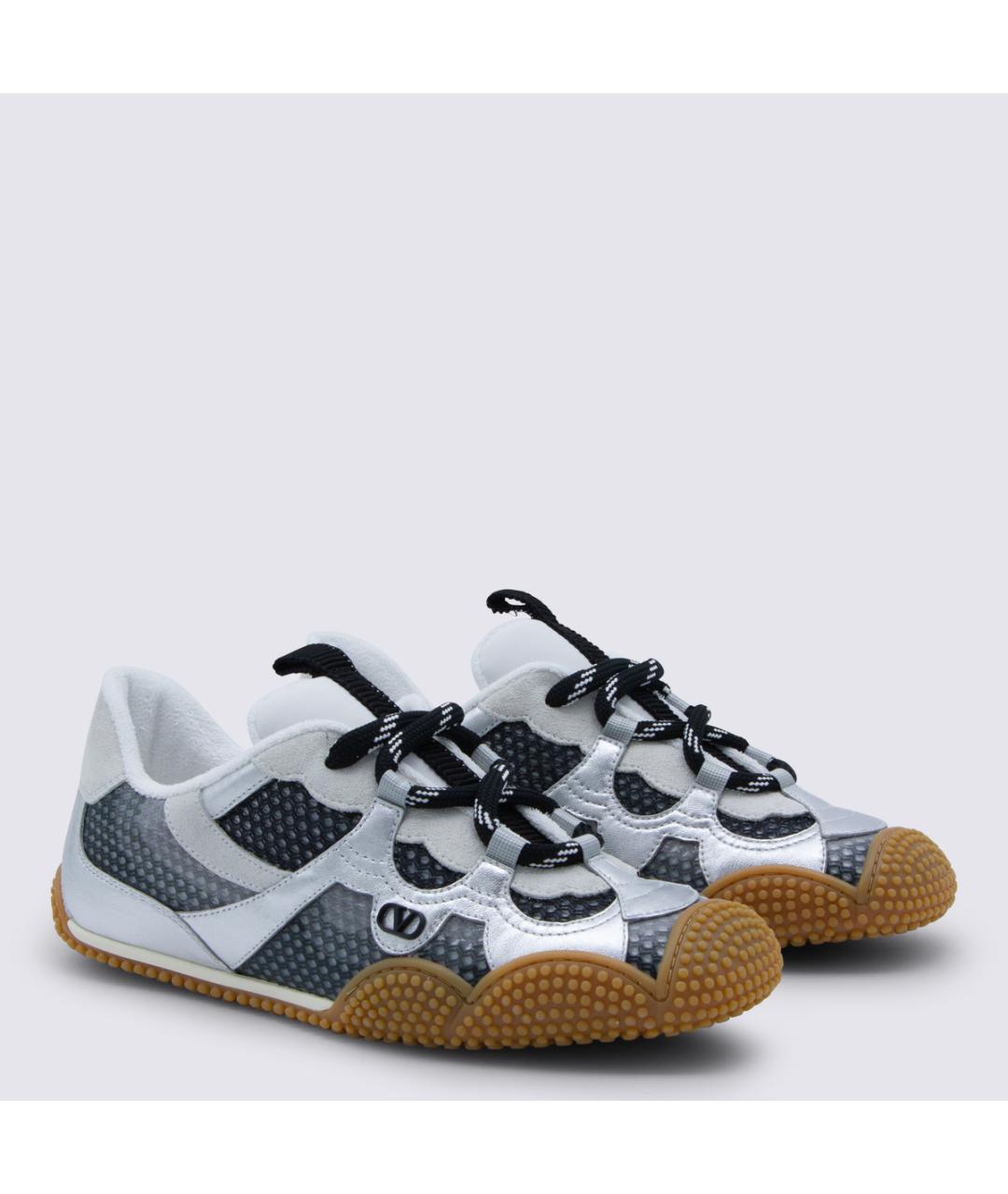 VALENTINO Серые кожаные кроссовки, фото 2