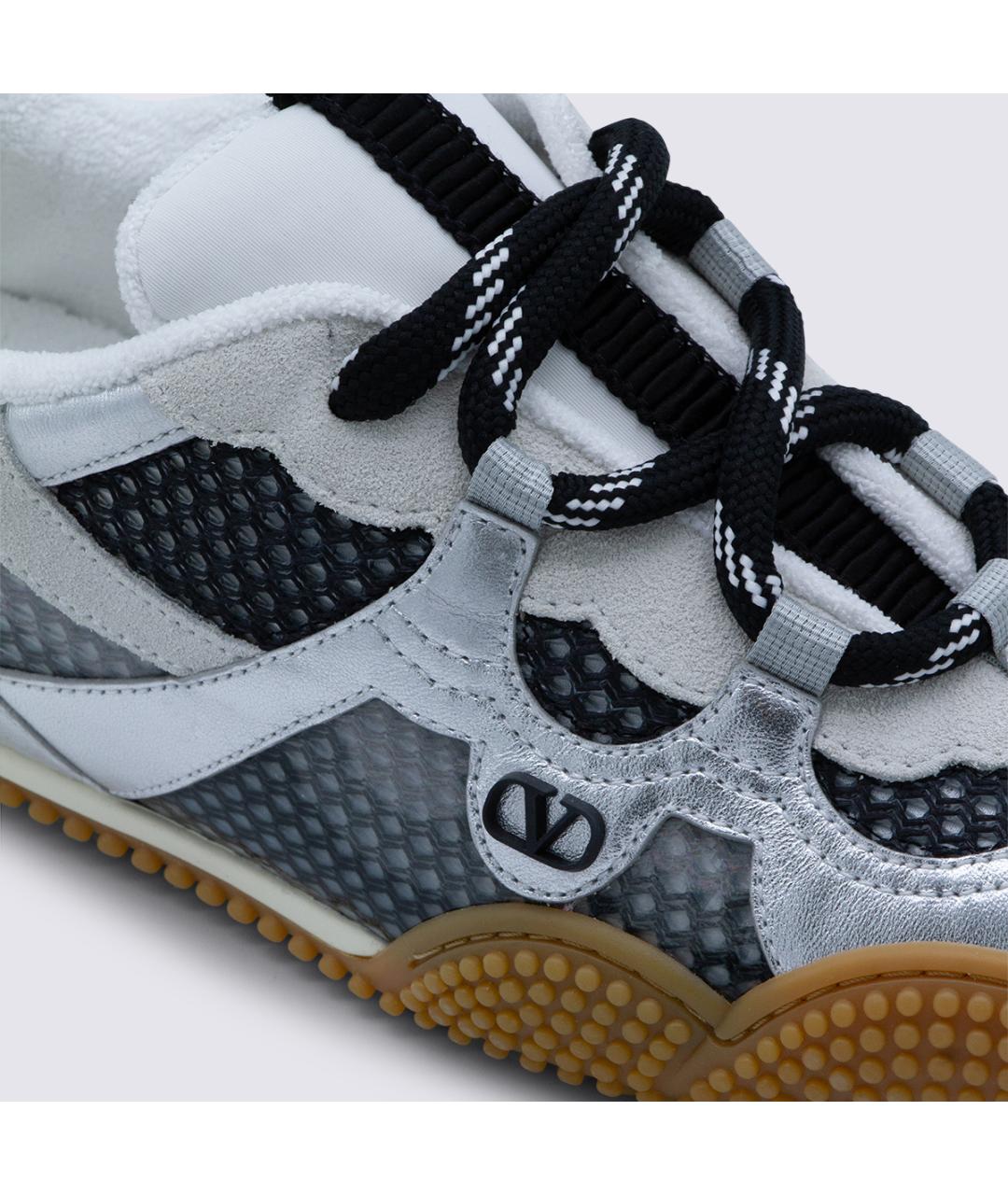 VALENTINO Серые кожаные кроссовки, фото 4