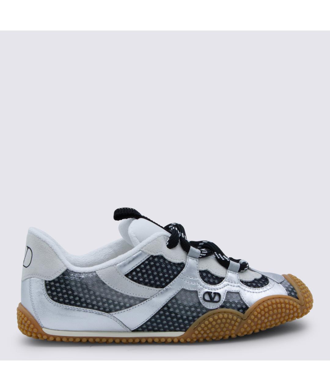 VALENTINO Серые кожаные кроссовки, фото 5