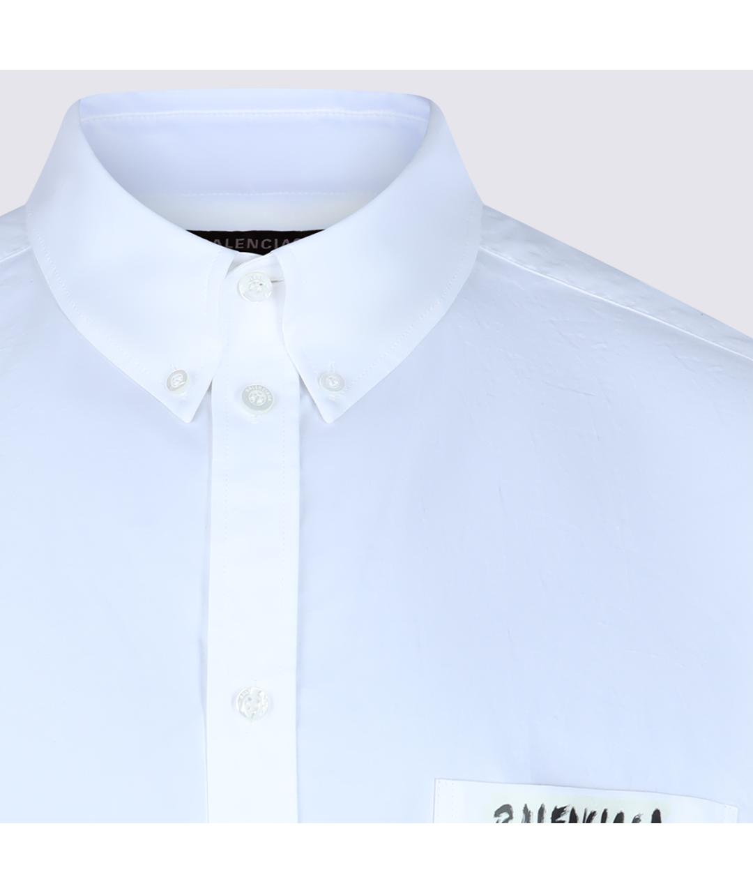 BALENCIAGA Белая хлопковая кэжуал рубашка, фото 3