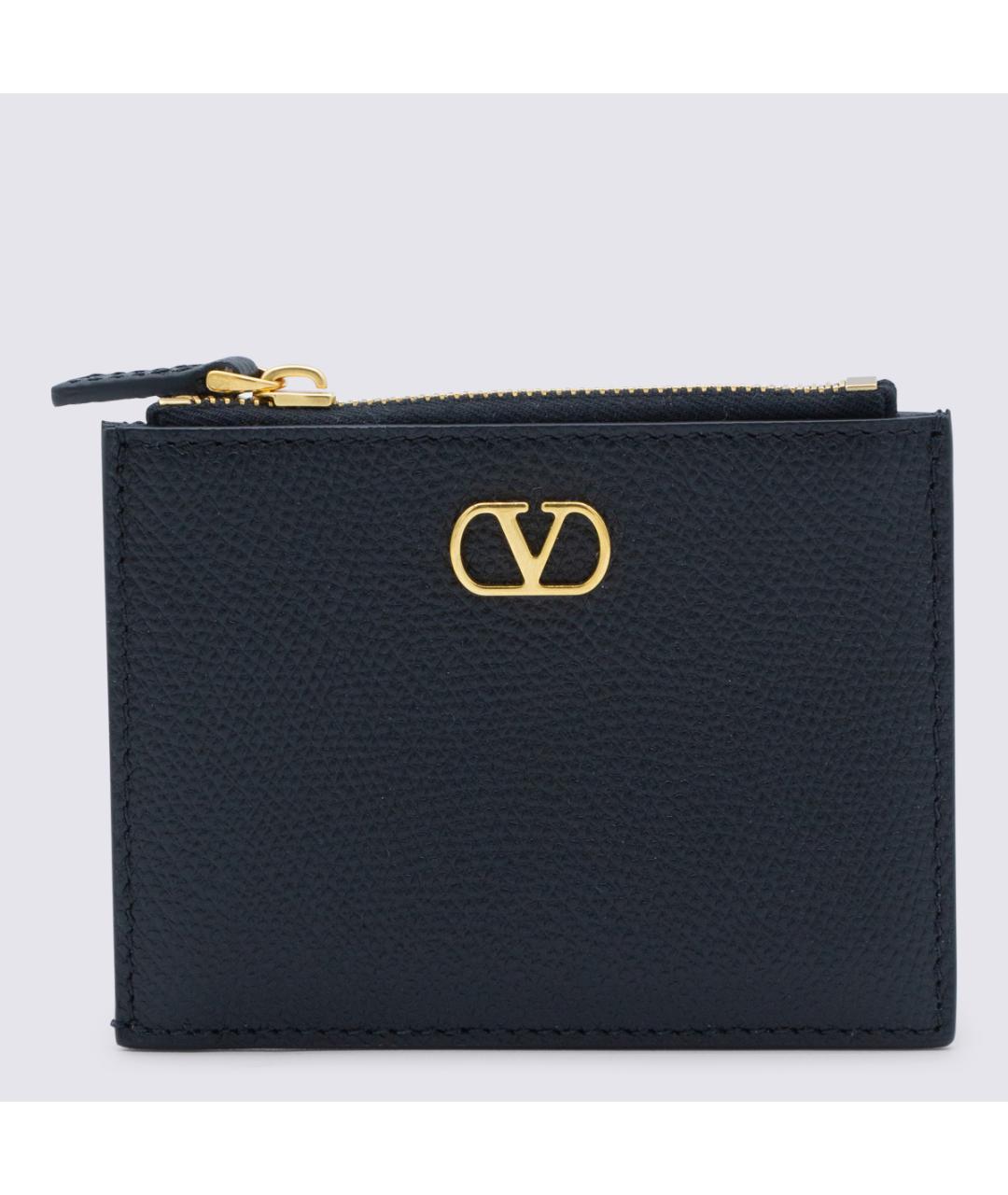 VALENTINO Черный кожаный кошелек, фото 3