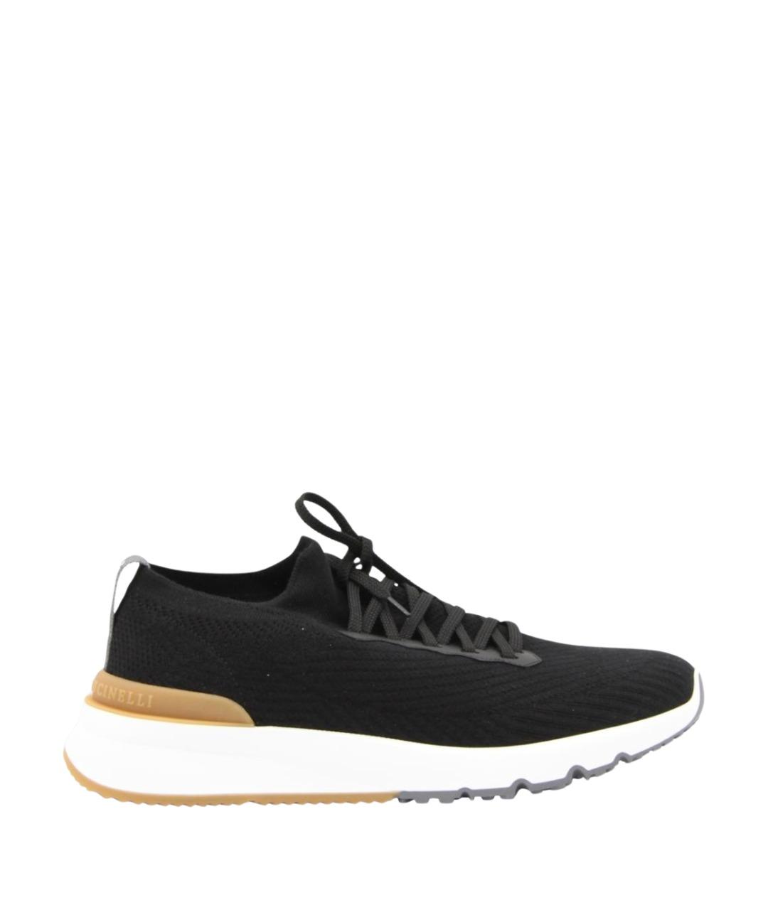 BRUNELLO CUCINELLI Черные текстильные низкие кроссовки / кеды, фото 1