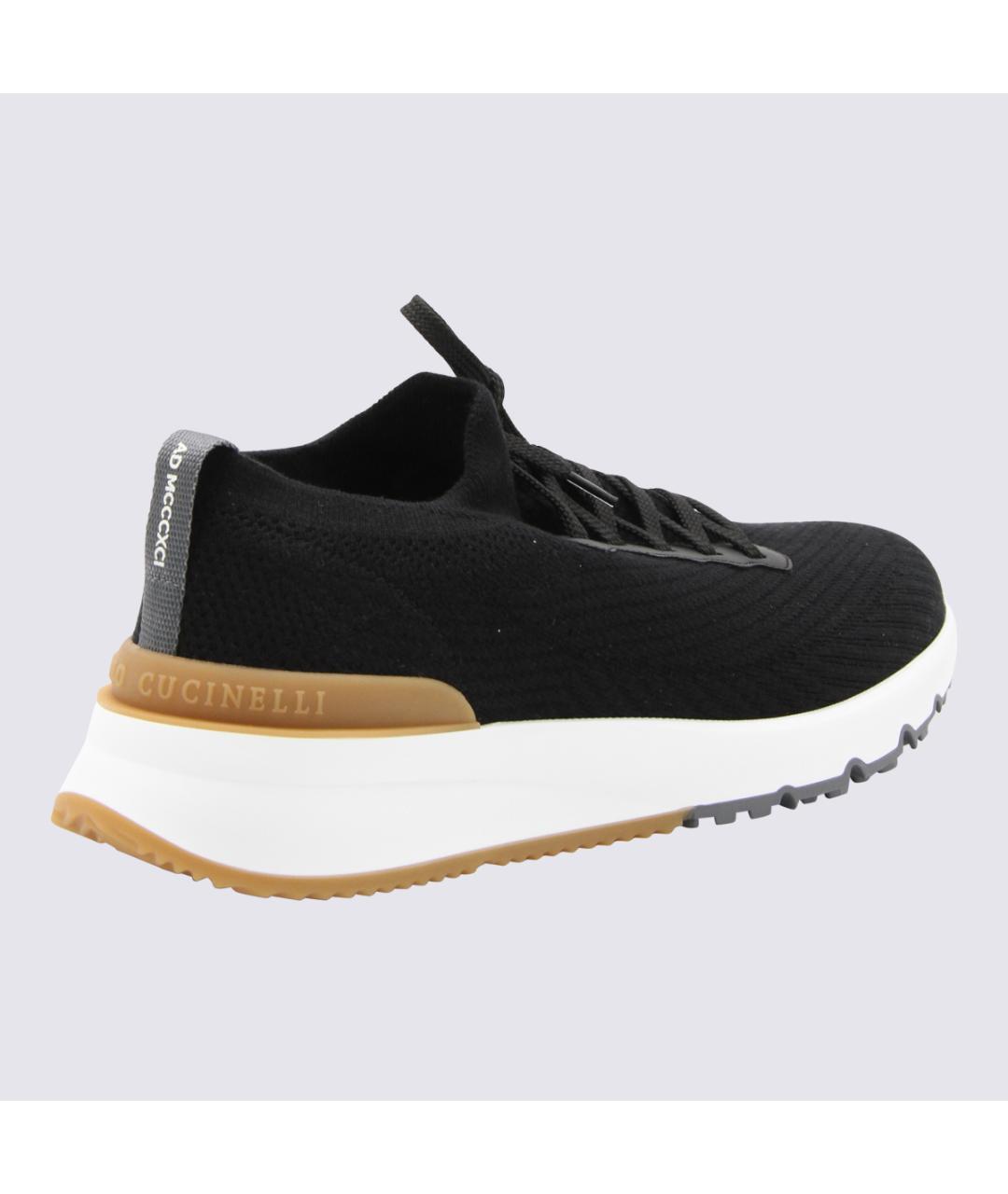 BRUNELLO CUCINELLI Черные текстильные низкие кроссовки / кеды, фото 2