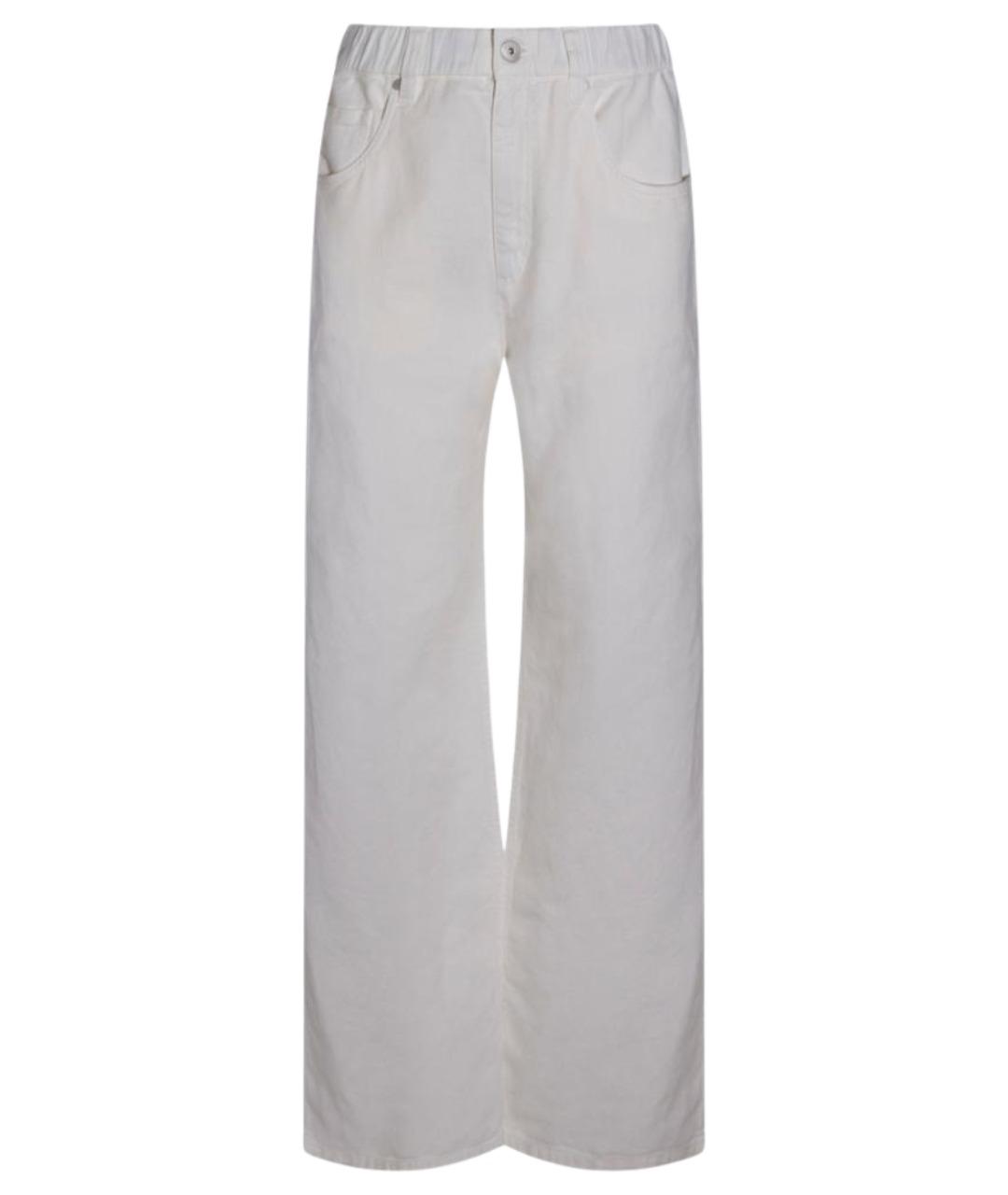 BRUNELLO CUCINELLI Белые хлопко-лиоцелловые прямые джинсы, фото 1