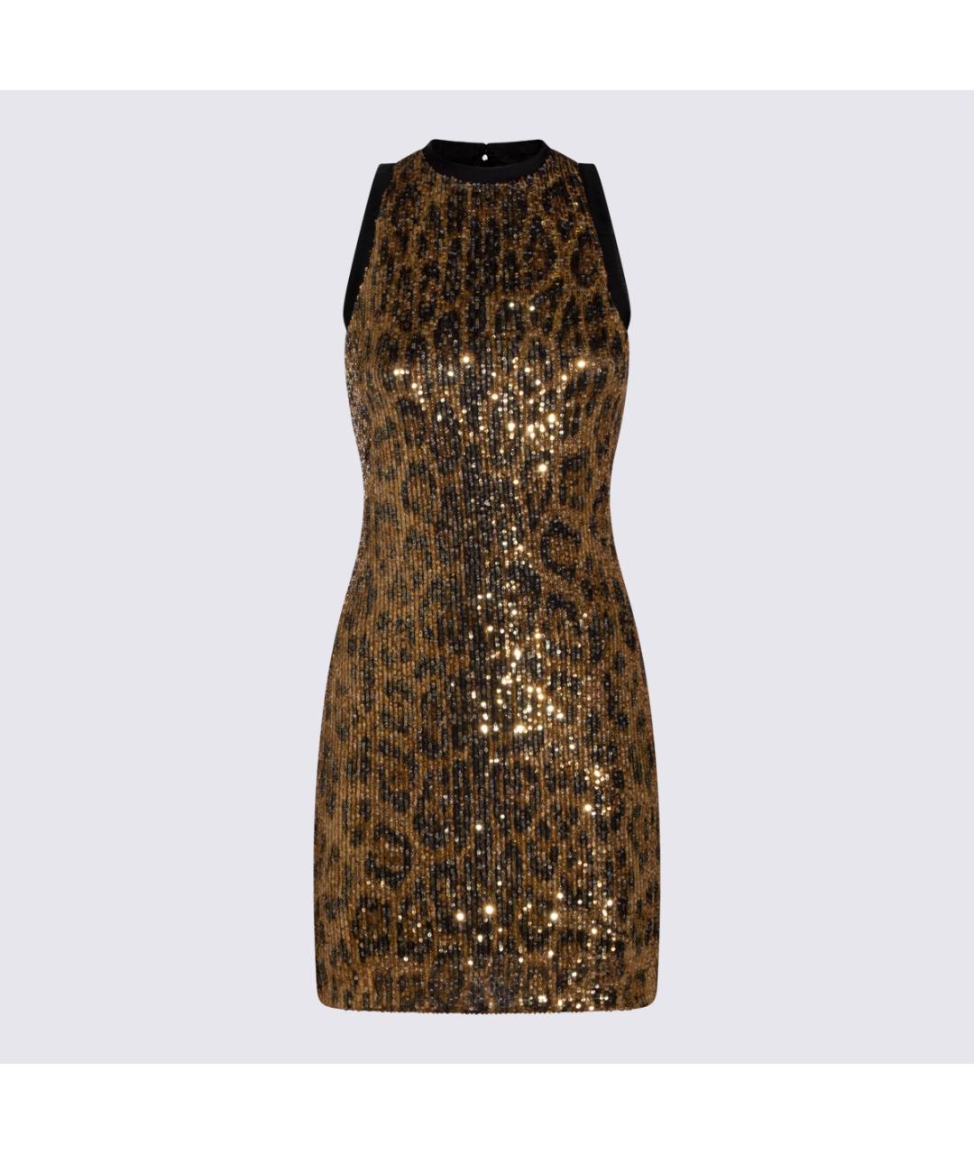 ROBERTO CAVALLI Бежевое полиэстеровое коктейльное платье, фото 4