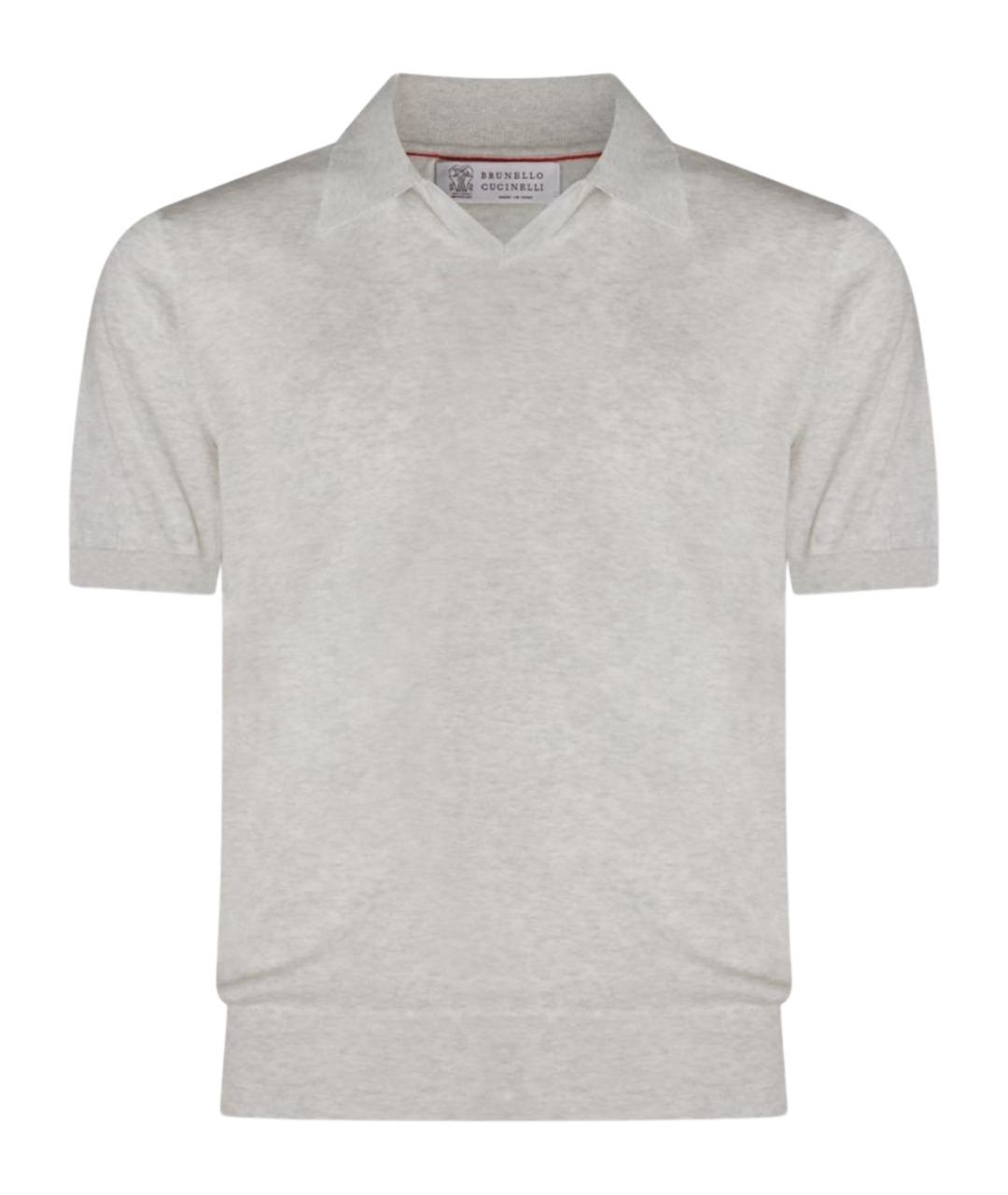 BRUNELLO CUCINELLI Серая хлопковая футболка, фото 1