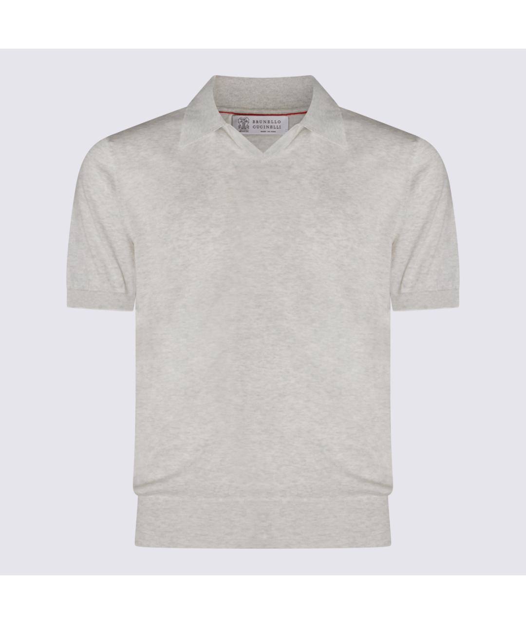 BRUNELLO CUCINELLI Серая хлопковая футболка, фото 5