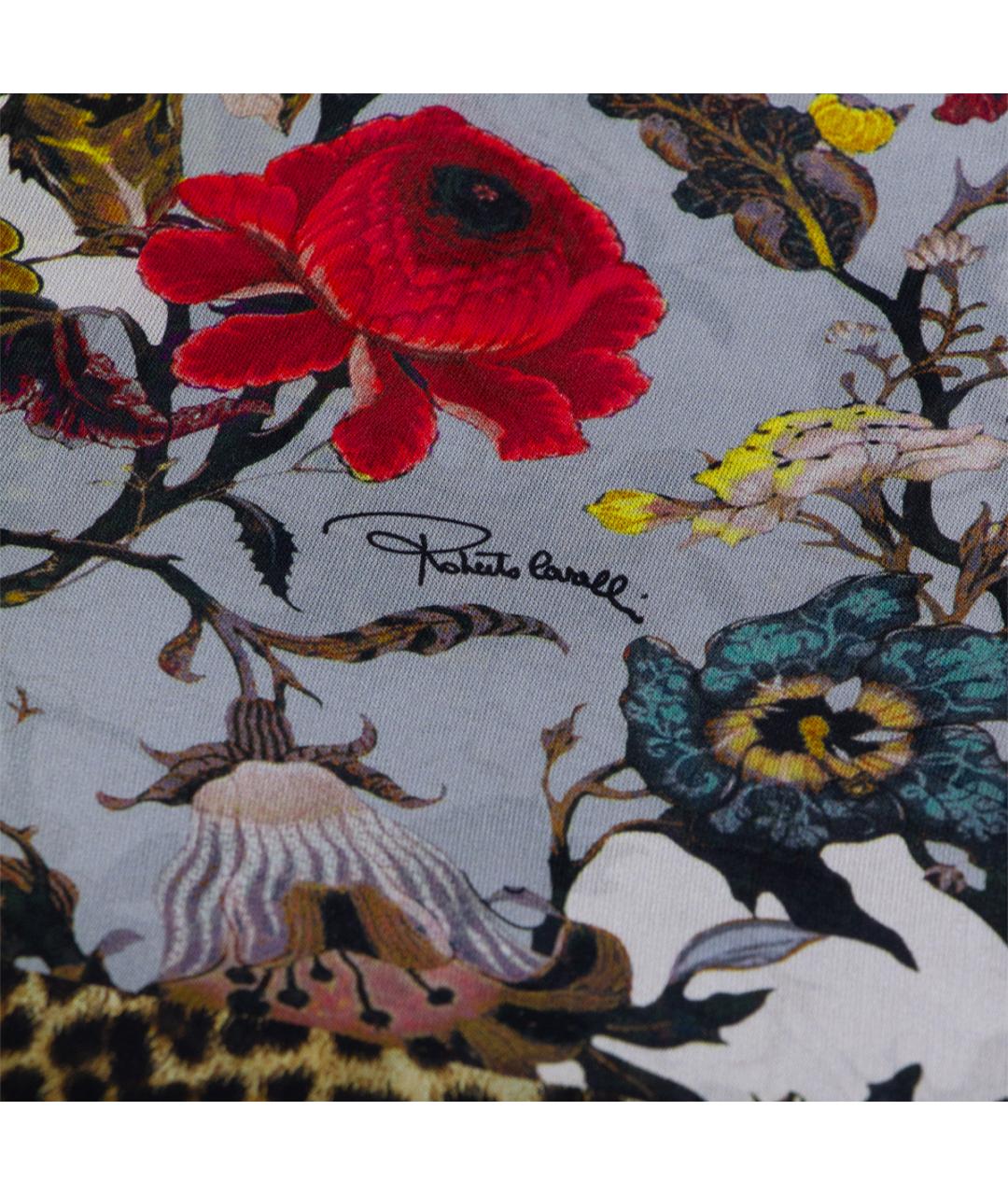 ROBERTO CAVALLI Бежевый шелковый шарф, фото 2