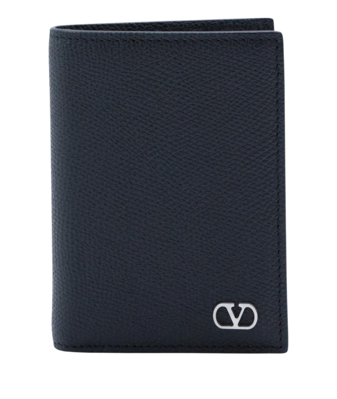 VALENTINO Черный кожаный кошелек, фото 1