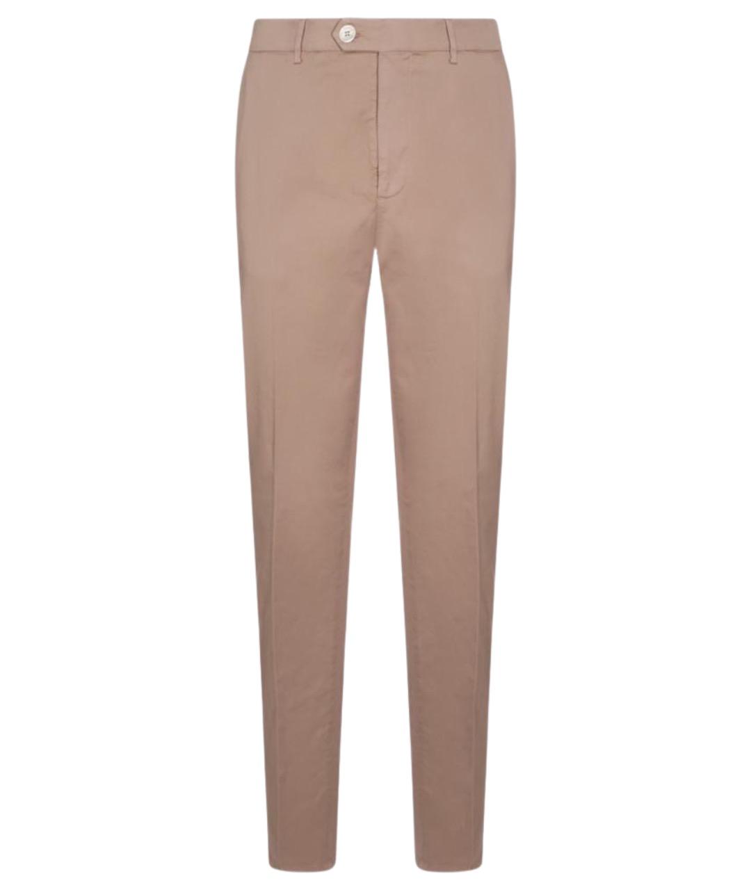 BRUNELLO CUCINELLI Бежевые хлопковые повседневные брюки, фото 1