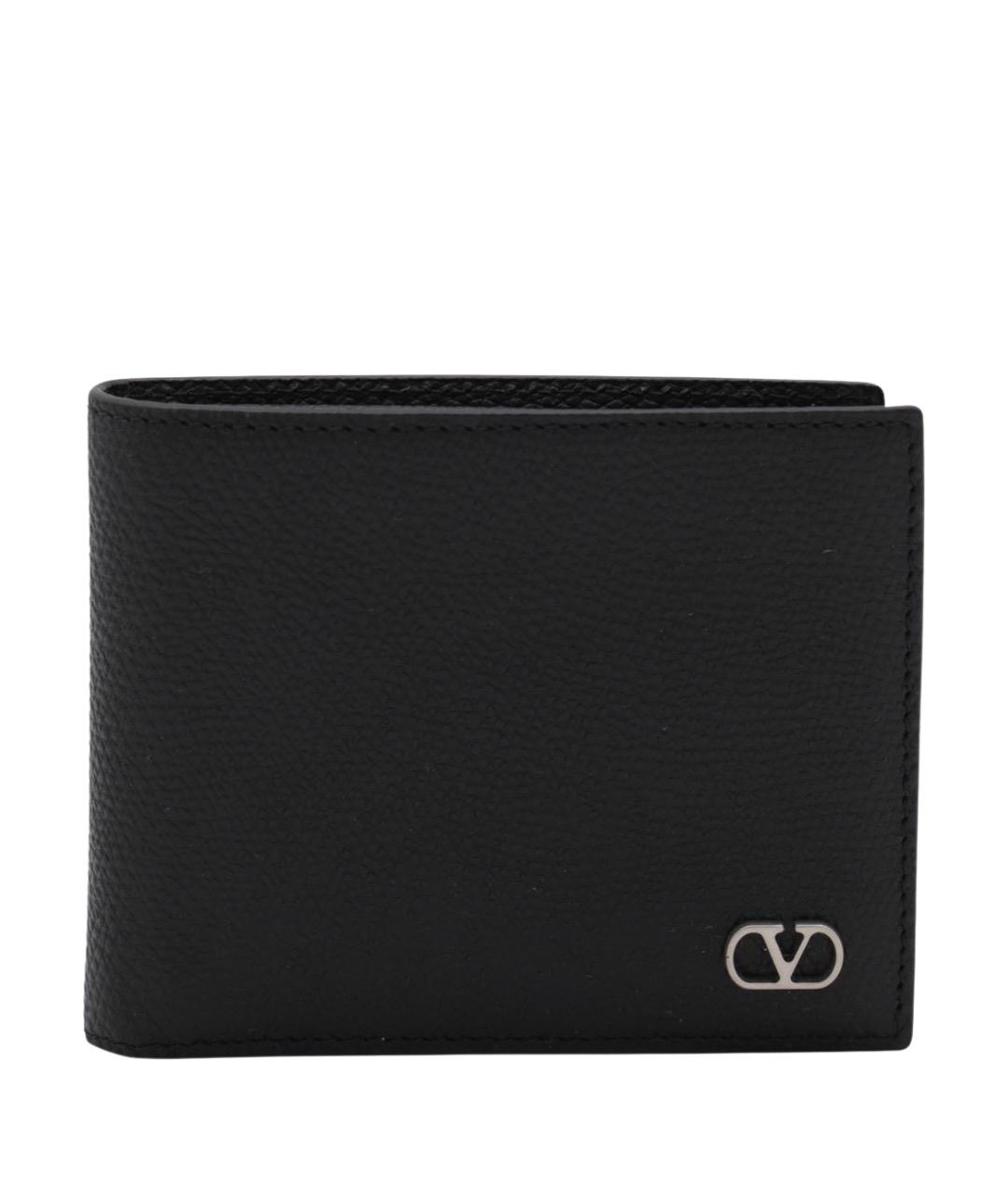VALENTINO Черный кожаный кошелек, фото 1