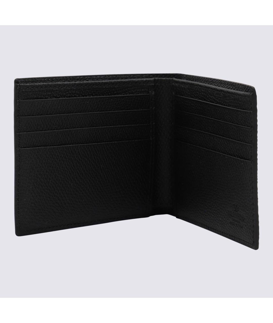 VALENTINO Черный кожаный кошелек, фото 2