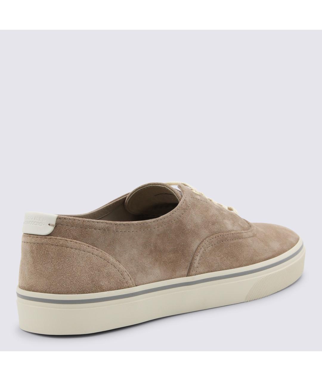 BRUNELLO CUCINELLI Бежевые замшевые низкие кроссовки / кеды, фото 3