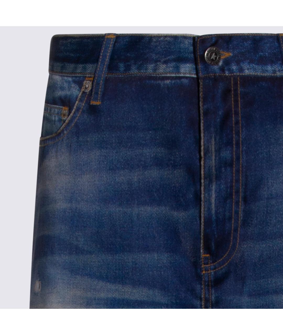 GOLDEN GOOSE DELUXE BRAND Синие прямые джинсы, фото 3