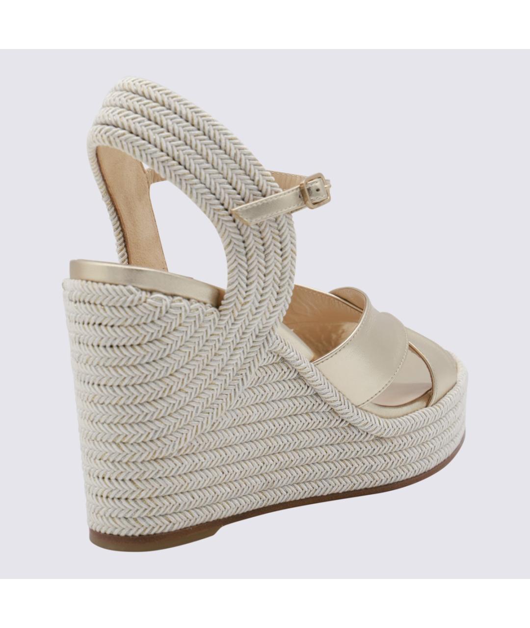 JIMMY CHOO Бежевые кожаные босоножки, фото 2