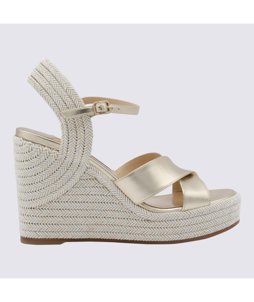 JIMMY CHOO Бежевые кожаные босоножки, фото 3