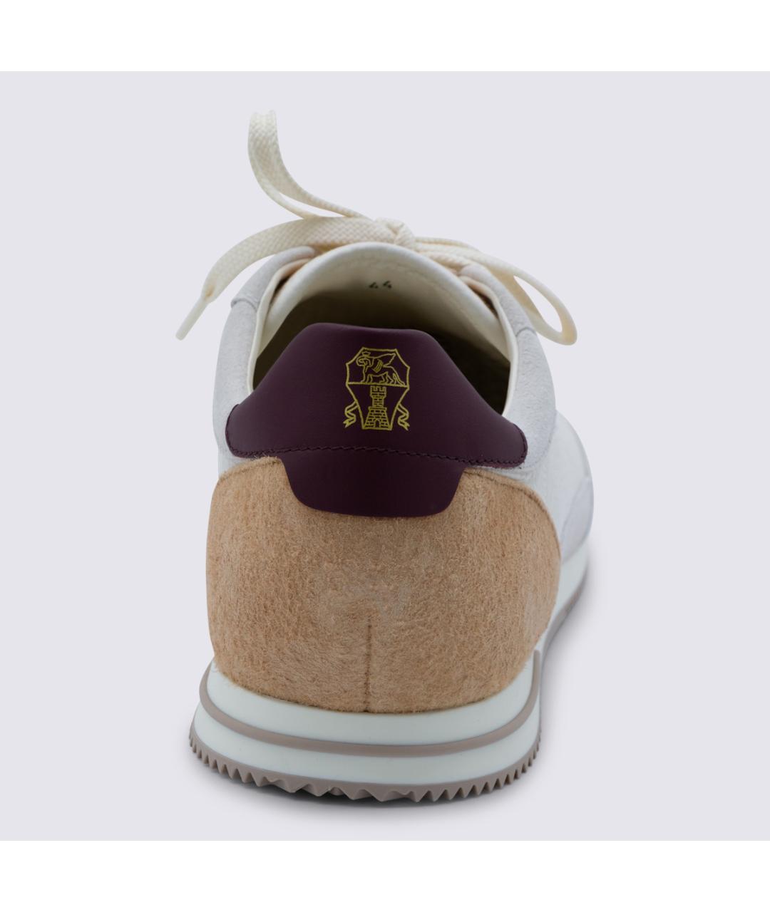 BRUNELLO CUCINELLI Белые кожаные низкие кроссовки / кеды, фото 4