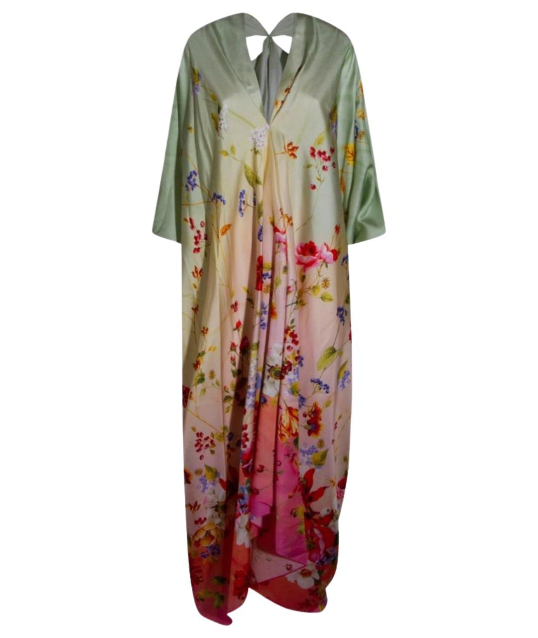 ROBERTO CAVALLI Мульти шелковое платье, фото 1