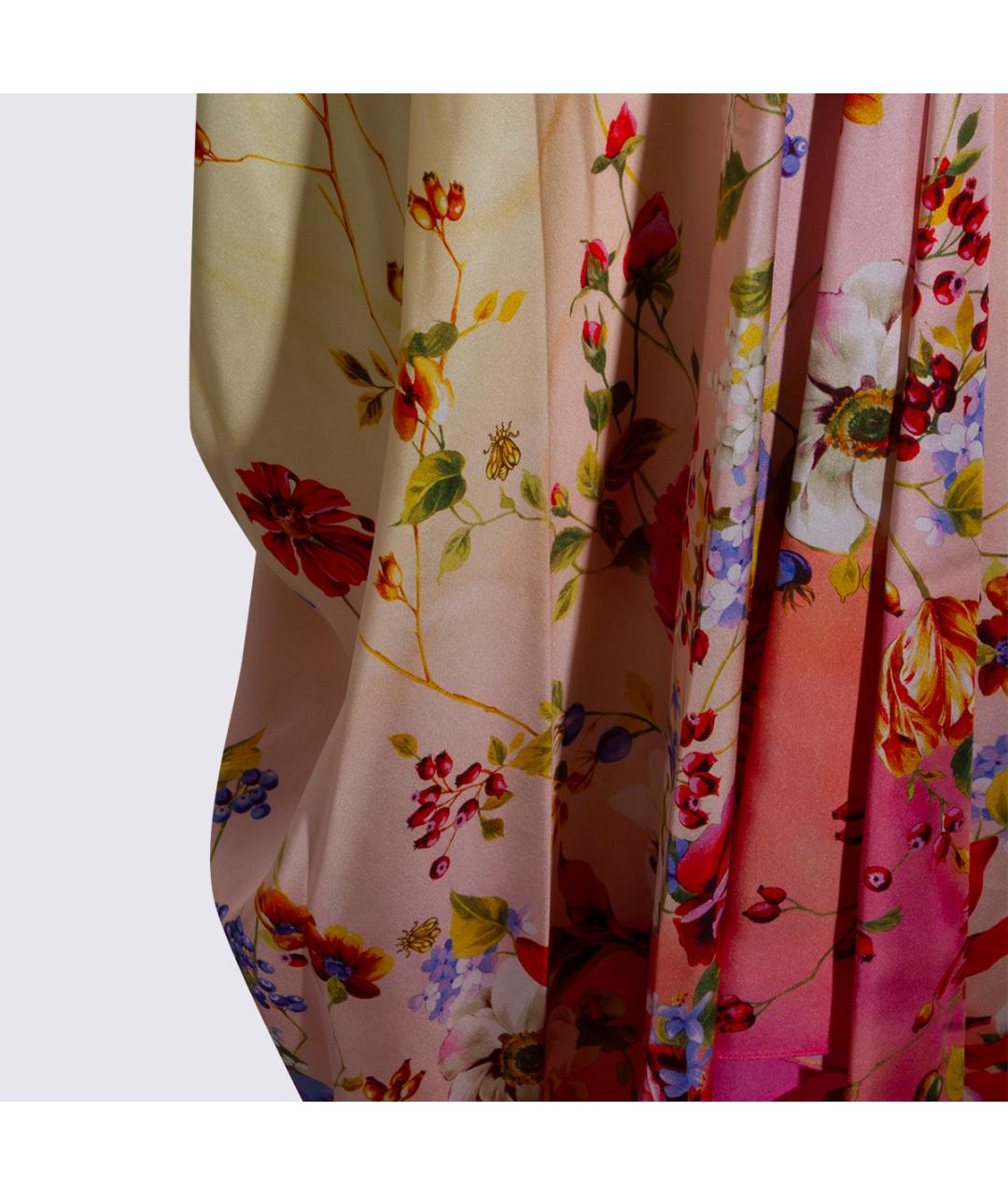 ROBERTO CAVALLI Мульти шелковое платье, фото 4