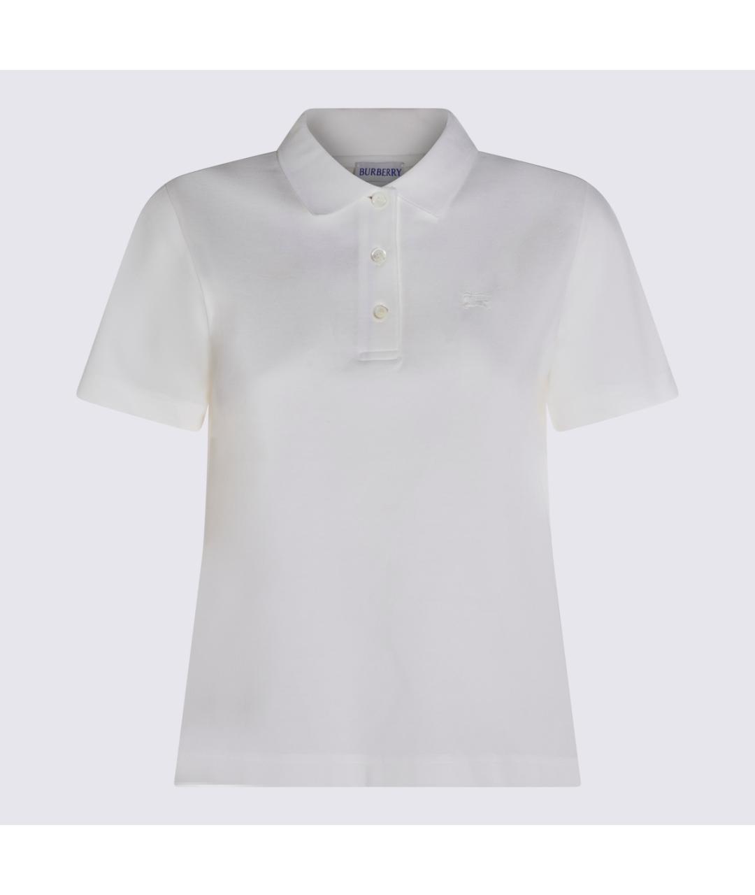 BURBERRY Белая хлопковая футболка, фото 4