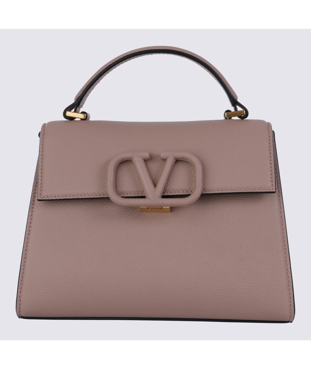 VALENTINO Розовая кожаная сумка с короткими ручками, фото 5