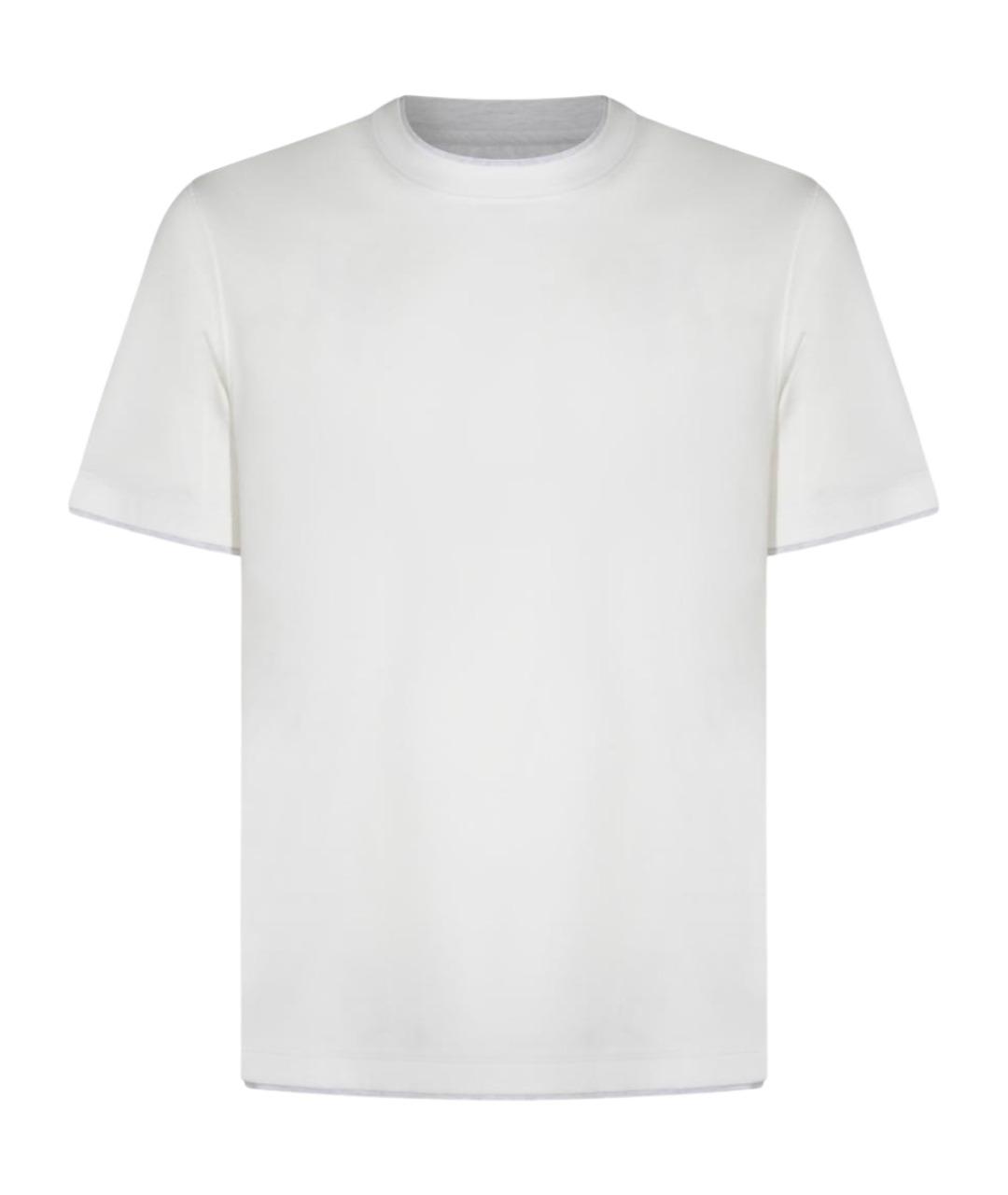 BRUNELLO CUCINELLI Бежевая хлопковая футболка, фото 1