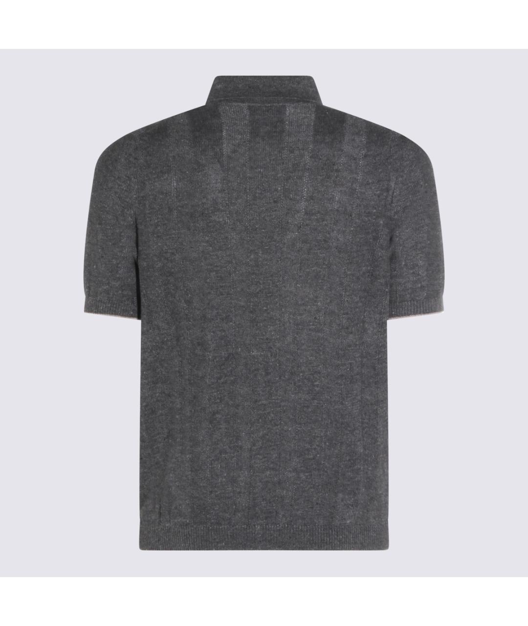 BRUNELLO CUCINELLI Серая хлопко-полиэстеровая кэжуал рубашка, фото 2