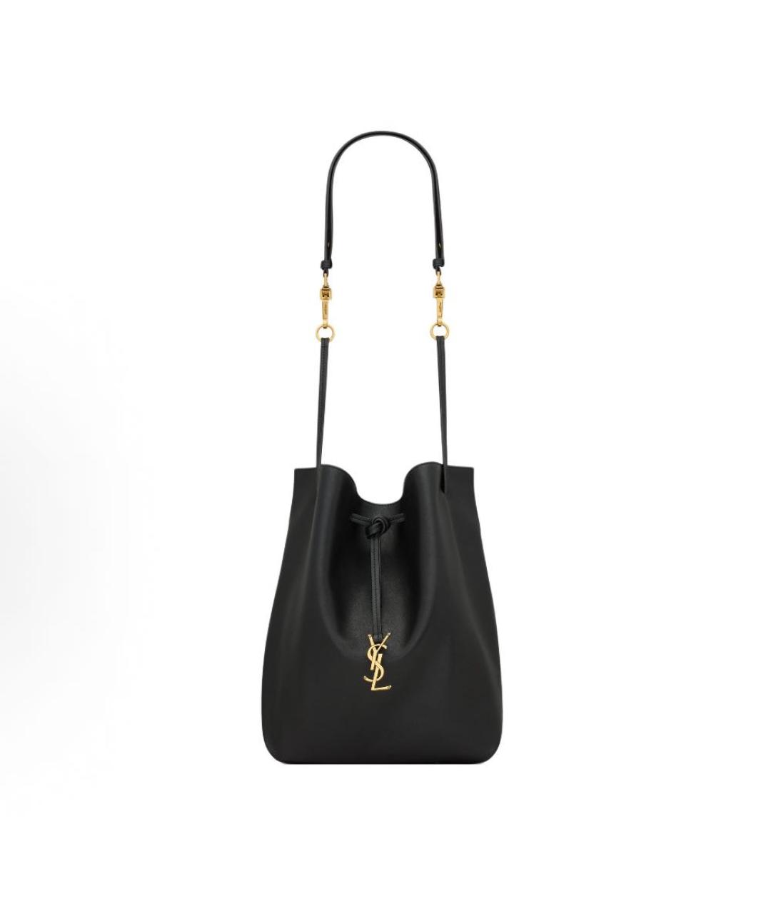 SAINT LAURENT Черная кожаная сумка через плечо, фото 9