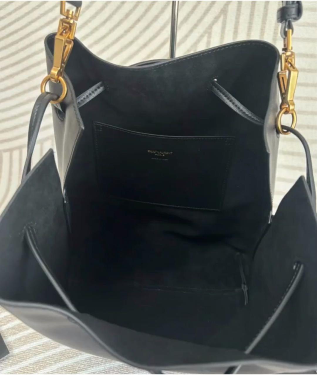 SAINT LAURENT Черная кожаная сумка через плечо, фото 6