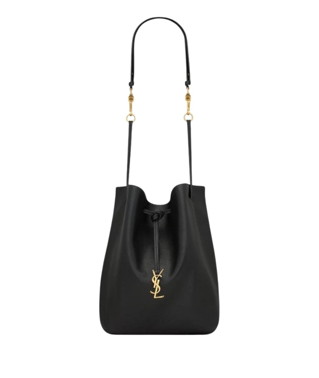 SAINT LAURENT Черная кожаная сумка через плечо, фото 1