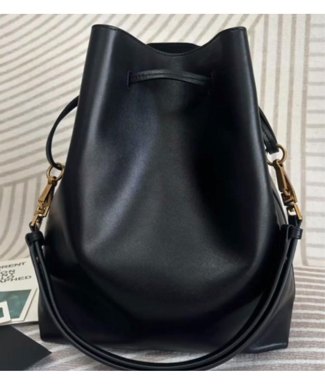 SAINT LAURENT Черная кожаная сумка через плечо, фото 7